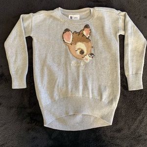 Gently used girls Gap Disney Bambi sweater size xs